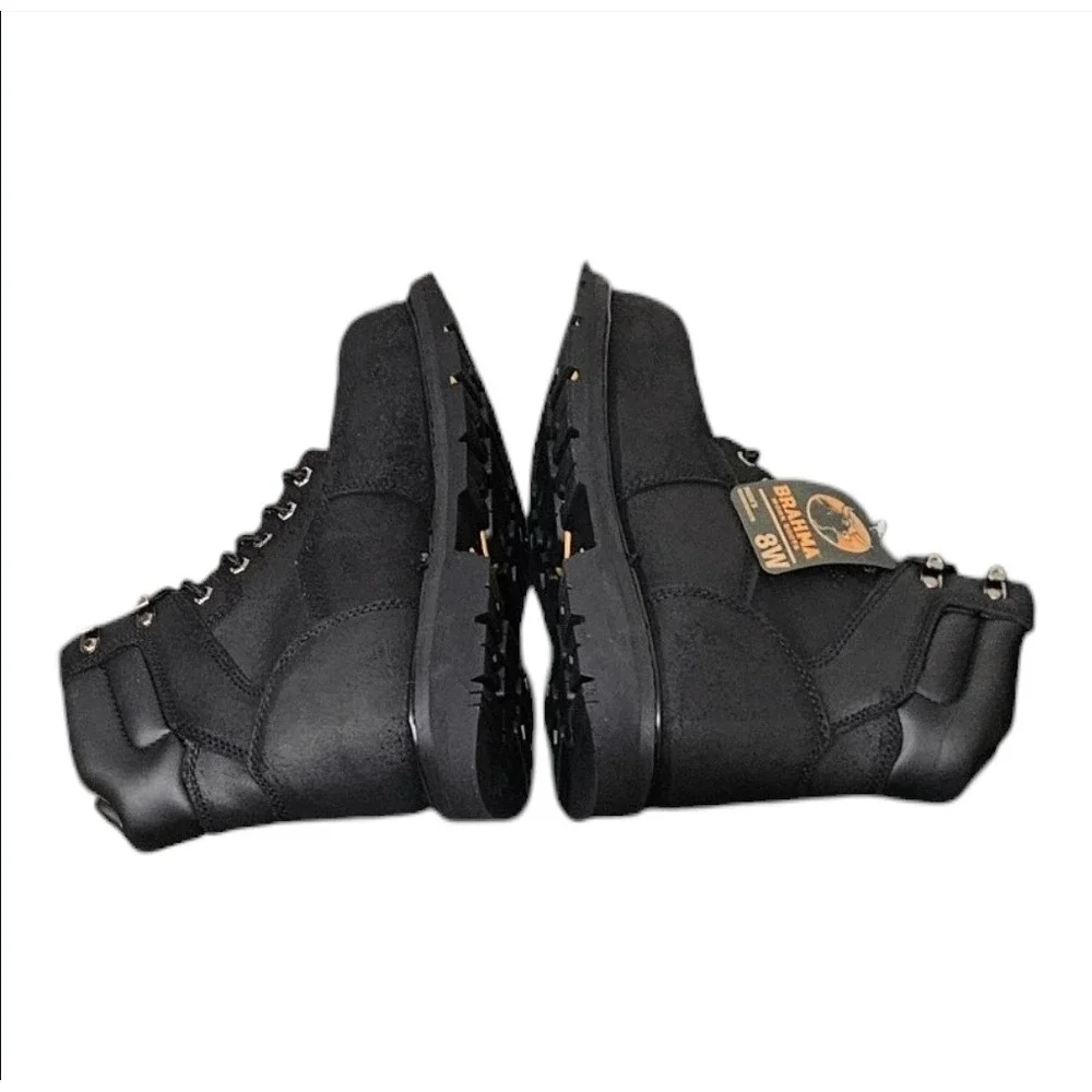 Brahma Iron Tough II Mens Steel Toe Work Boots‎ 8 W Wide Black Leather Outdoor